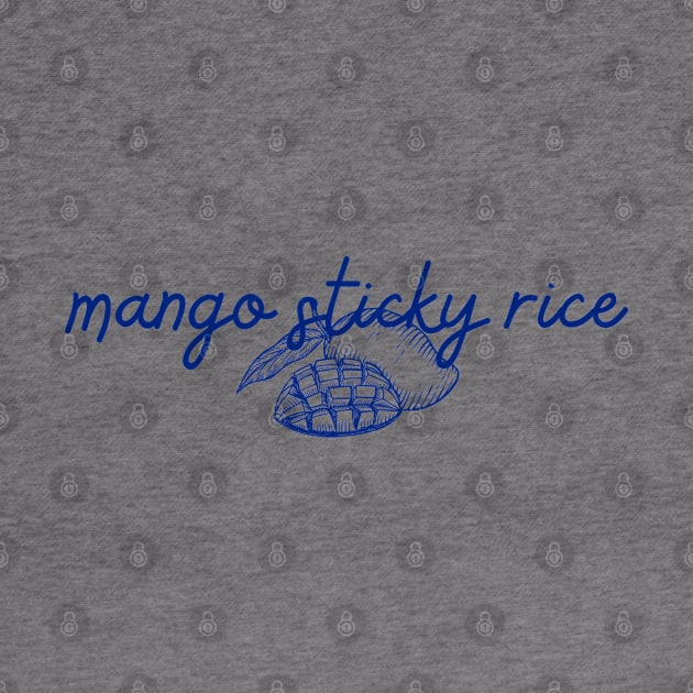 mango sticky rice - Thai blue - Flag color - with sketch by habibitravels